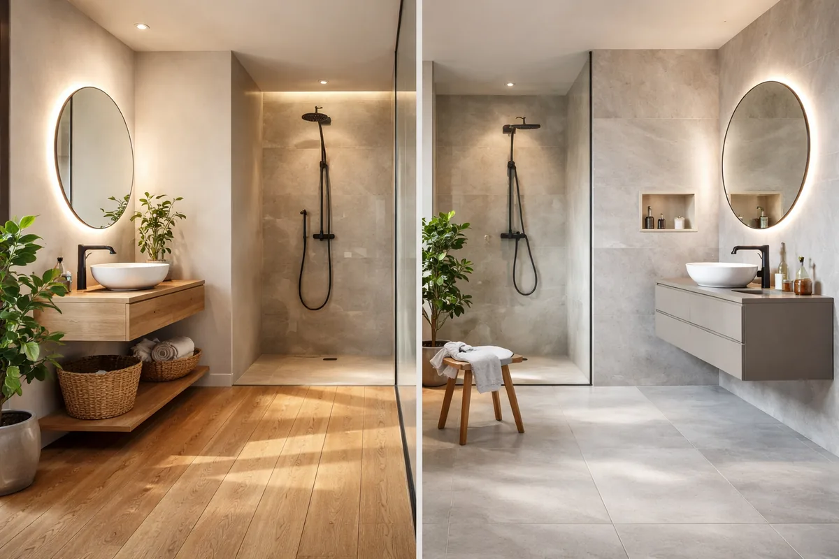 Faut-il privilégier le bois ou le carrelage dans une salle de bain
